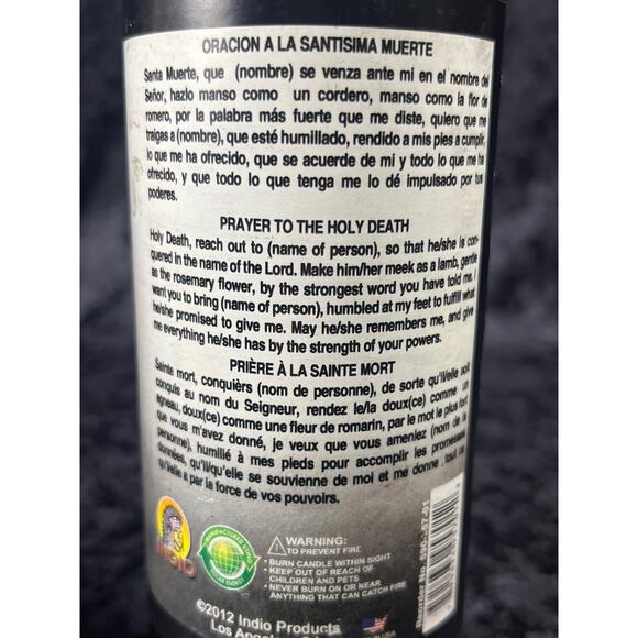 Black Holy Death 7-Day Spiritual Candle, Santisima Muerte Negra - Picture 4 of 5